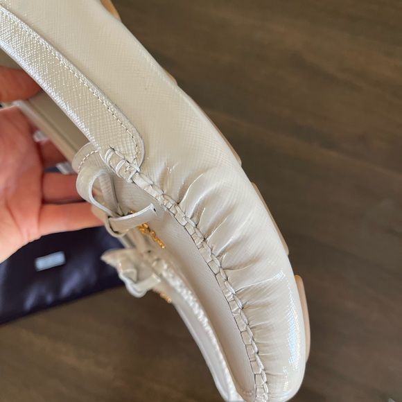 White Prada Loafers Drivers Size 38 - Picture 7 of 9
